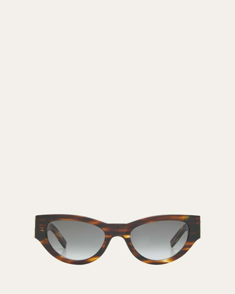 YSL Havana Plastic Cat-Eye Sunglasses